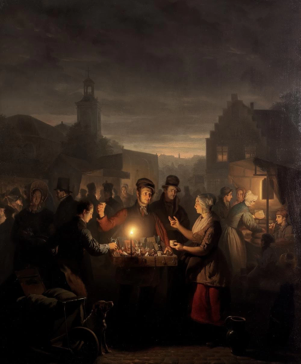 Il Noordermarkt di notte, Amsterdam